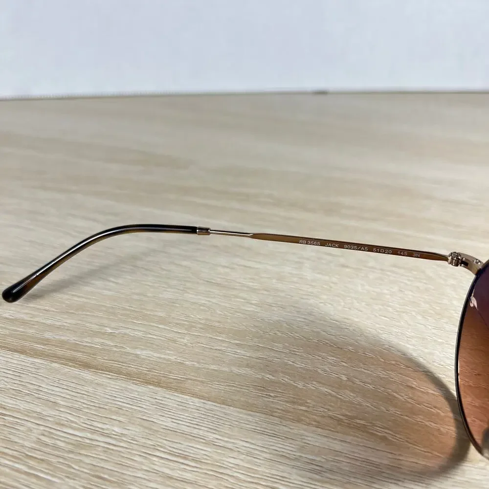 Ray-Ban RB3565 Jack 9035/A5 Sunglasses READ DESC Gold 51-20-145 Italy